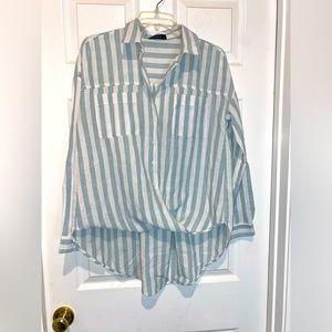 Swagger blue and white striped shirt. Size M